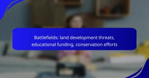 Battlefields: land development threats, educational funding, conservation efforts
