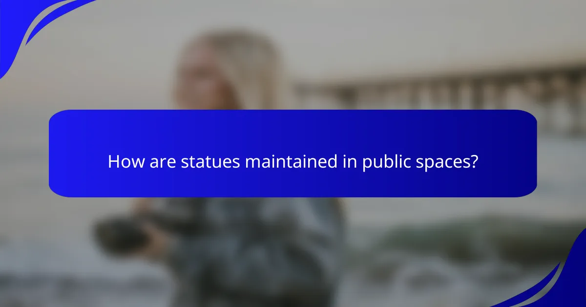 How are statues maintained in public spaces?