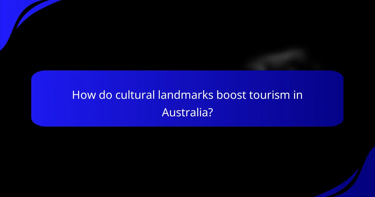 How do cultural landmarks boost tourism in Australia?