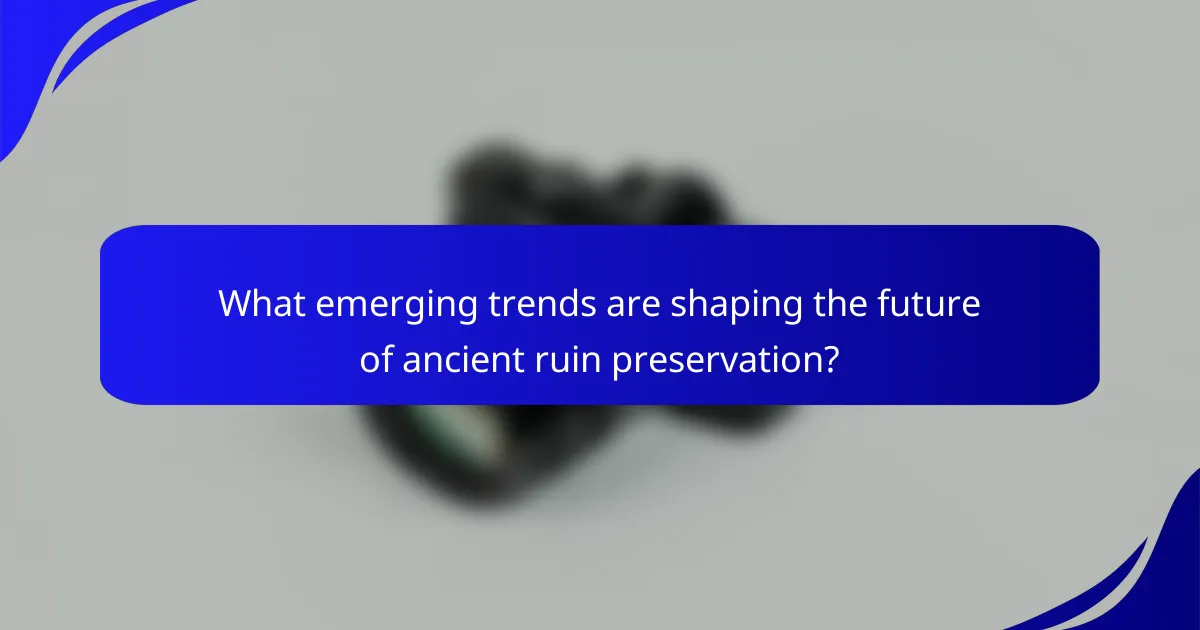 What emerging trends are shaping the future of ancient ruin preservation?