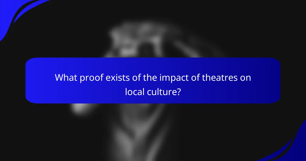 What proof exists of the impact of theatres on local culture?