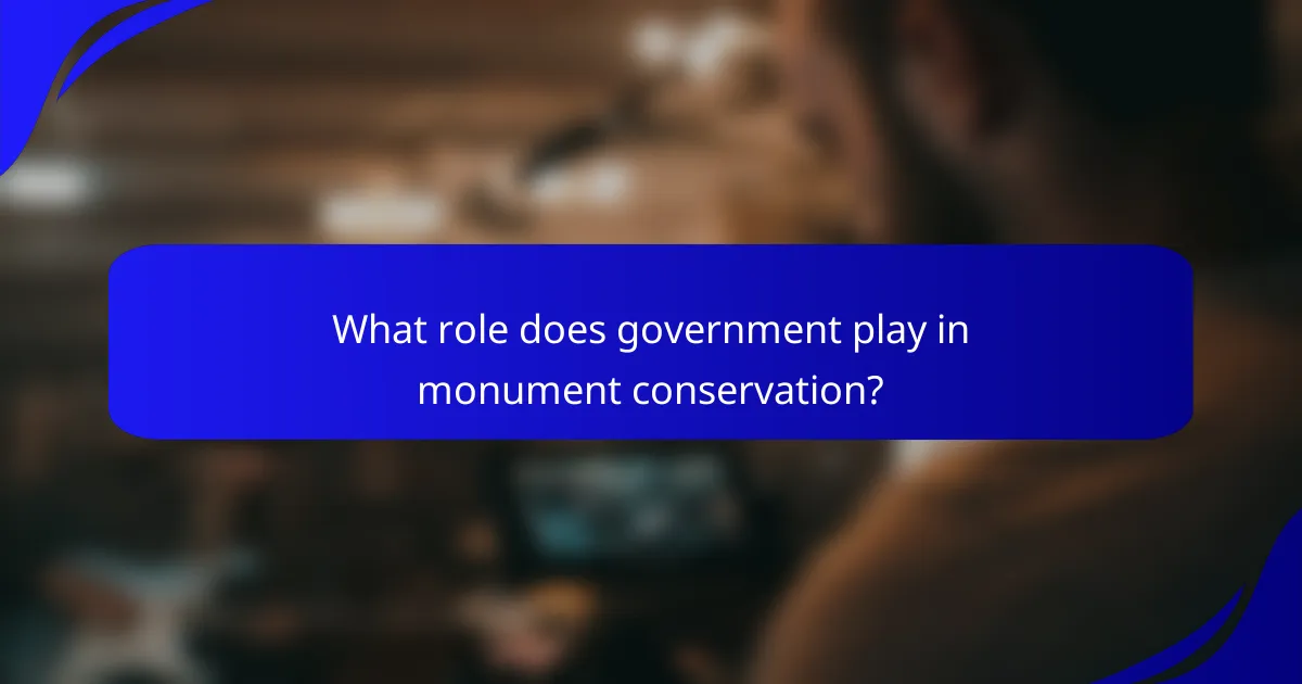 What role does government play in monument conservation?