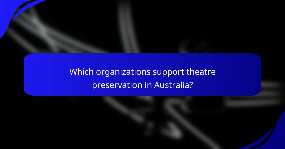 Which organizations support theatre preservation in Australia?